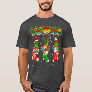 Santa Reindeer ELF Pickle In Christmas Socks Xmas  T-Shirt