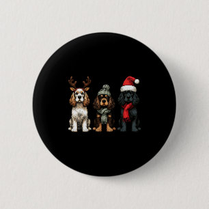 Santa Reindeer Er Spaniel Christmas Er Lover Pajam 6 Cm Round Badge