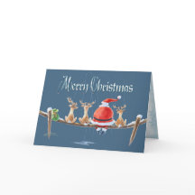 SANTA & REINDEER fishin & TEXT by SHARON SHARPE