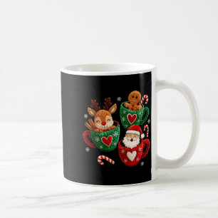 Santa Reindeer Gingerbread Faux Yarn Christmas Coffee Mug