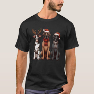 Santa Reindeer Great Dane Christmas Great Dane Lov T-Shirt
