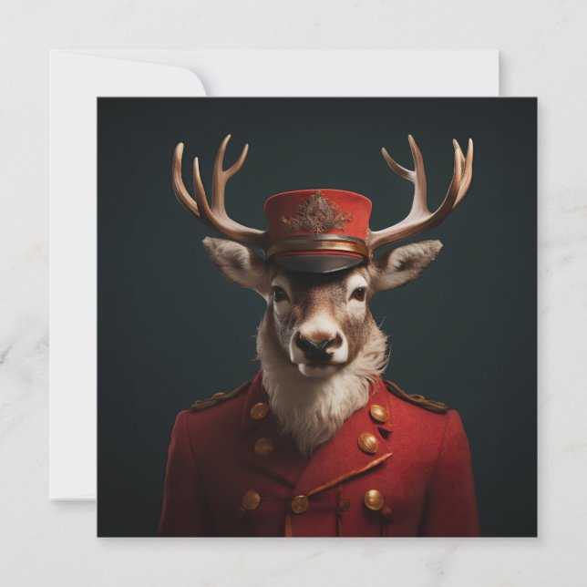 Santa Reindeer Holiday Card (Front)