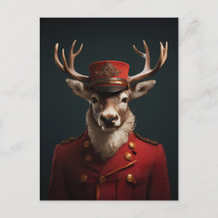 Santa Reindeer Holiday Postcard