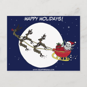 Santa & Reindeer Holiday Postcard