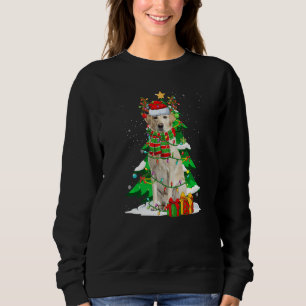Santa Reindeer Labrador Retriever Dog Xmas Lights  Sweatshirt