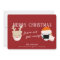 Santa & Reindeer Mask Red Christmas Card
