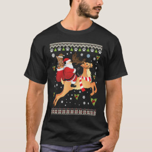 Santa Reindeer Ocicat Cat Presents Christmas Sweat T-Shirt