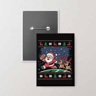 Santa Reindeer Play American Football Ugly Xmas
