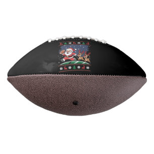 Santa Reindeer Play American Football Ugly Xmas