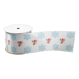 santa reindeer ribbon satin ribbon