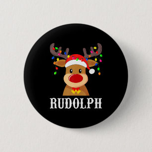 Santa Reindeer Rudolph Xmas Group Costume  6 Cm Round Badge