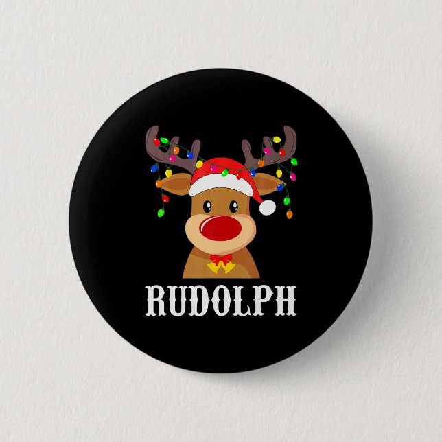 Santa Reindeer Rudolph Xmas Group Costume  6 Cm Round Badge (Front)
