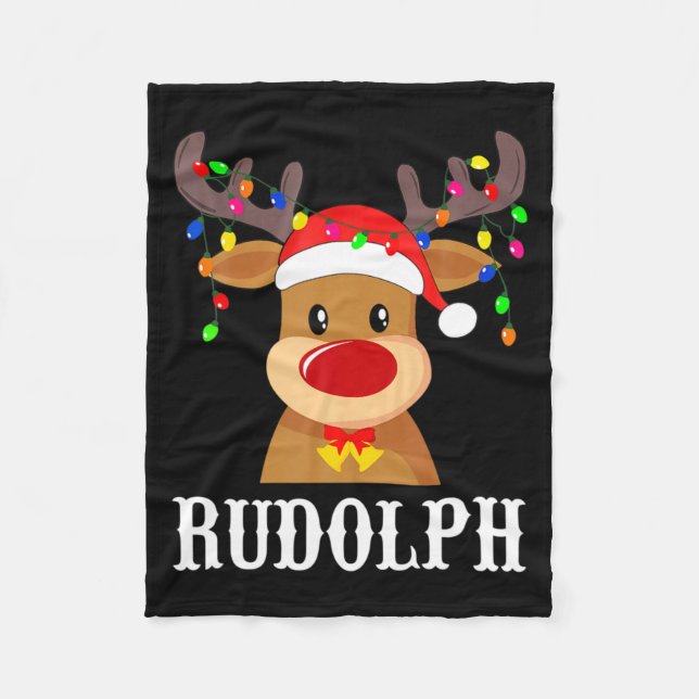 Santa Reindeer Rudolph Xmas Group Costume  Fleece Blanket (Front)