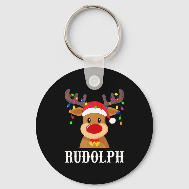 Santa Reindeer Rudolph Xmas Group Costume  Key Ring (Front)