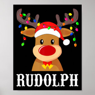 Santa Reindeer Rudolph Xmas Group Costume Poster