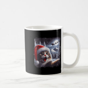Santa Reindeer Selfie Cat Funny Christmas Tee  Coffee Mug