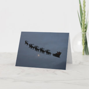 Santa & Reindeer Silhouette Holiday Card