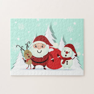 Santa, Reindeer & Snowman Christmas puzzle