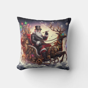 Santa/Reindeer steampunk Christmas/winter Cushion