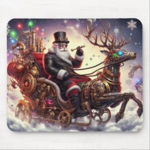 Santa/Reindeer steampunk Christmas/winter Mouse Pad