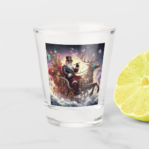 Santa/Reindeer steampunk Christmas/winter Shot Glass