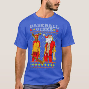 Santa Reindeer Team BASEBALL UGLY CHRISTMAS T-Shirt
