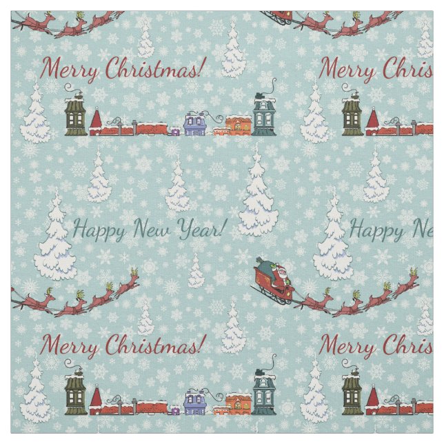 santa reindeer team fabric (Swatch)