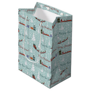 santa reindeer team medium gift bag