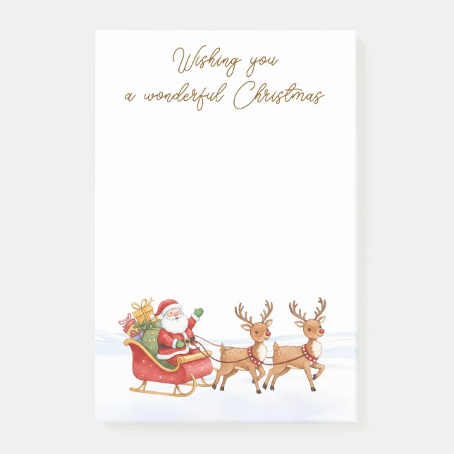 Santa Reindeers Christmas  Post-it Notes (Front)