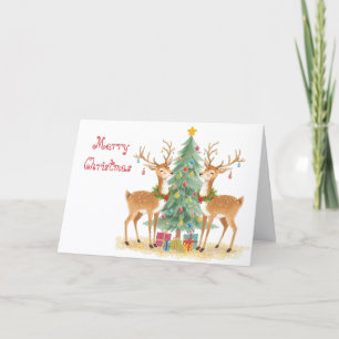 Santa reindeers helpers & whimsical Christmas Card