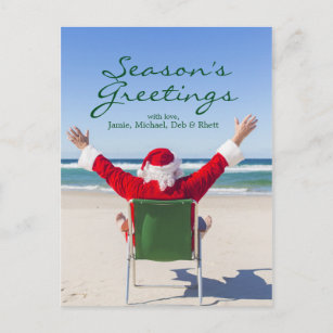 Santa relaxing on an Australian beach Holiday Postcard