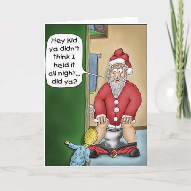 Santa Restroom Holiday Card (Front)