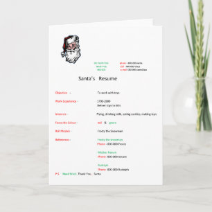 santa resume christmas card