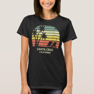 Santa Retro Cruz California Beach Sunset T-Shirt