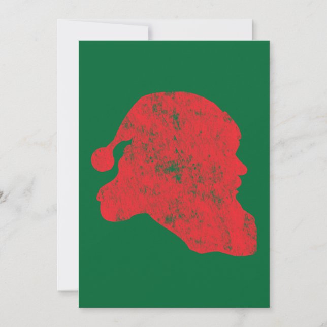 Santa (Retro Letterpress Style) Holiday Card (Front)