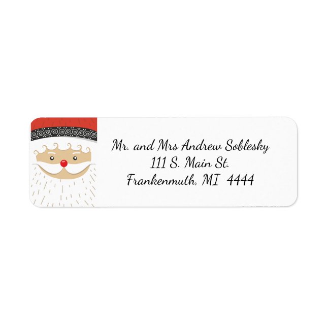 Santa Return Address Labe Label (Front)