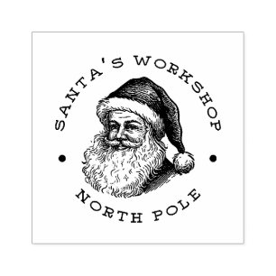 Santa Return Address Rubber Stamp