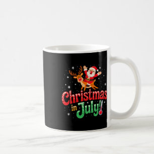Santa Ridding Reindeer Christmas In July Summer Xm Coffee Mug