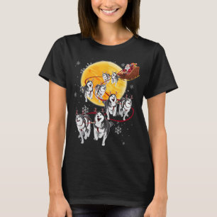 Santa Ride Sleigh Siberian Husky Christmas Dog Lov T-Shirt