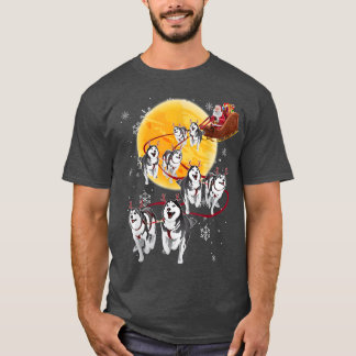 Santa Ride Sleigh Siberian Husky Christmas Dog Lov T-Shirt