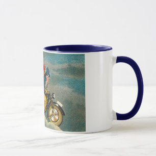 Santa Rides a Motorcycle - Christmas Mug