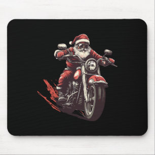 Santa Riding A Motorcycle Biker Motorcycle Lover X Mouse Pad