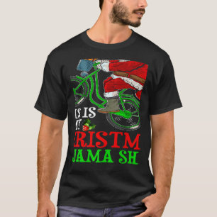Santa Riding Bicycle Cycling This Is My Christmas  T-Shirt