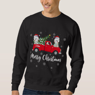 Santa Riding Christmas Tree Truck Havanese Dog Chr Sweatshirt