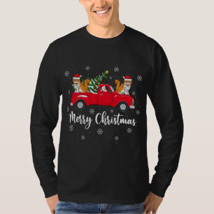 Santa Riding Christmas Tree Truck Persian Cat Chri T-Shirt