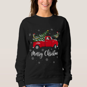 Santa Riding Christmas Tree Truck Plover Bird Chri Sweatshirt