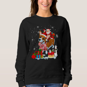 Santa Riding Corgi Christmas Pajama Family Matchin Sweatshirt