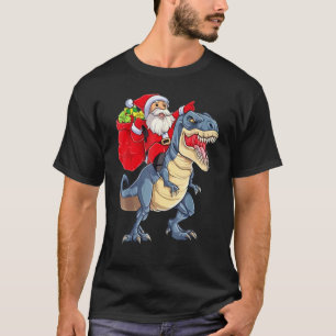 Santa Riding Dinosaur Rex Christmas Xmas 1 T-Shirt