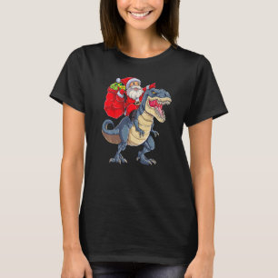 Santa Riding Dinosaur rex Christmas Xmas Holiday B T-Shirt