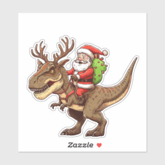 Santa Riding Dinosaur T-Rex 